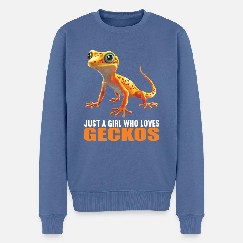 Geckos Geckos - Pull Premium bio Homme - bleu pigeon