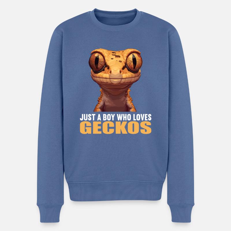 Geckos Geckos - Pull Premium bio Homme - bleu pigeon