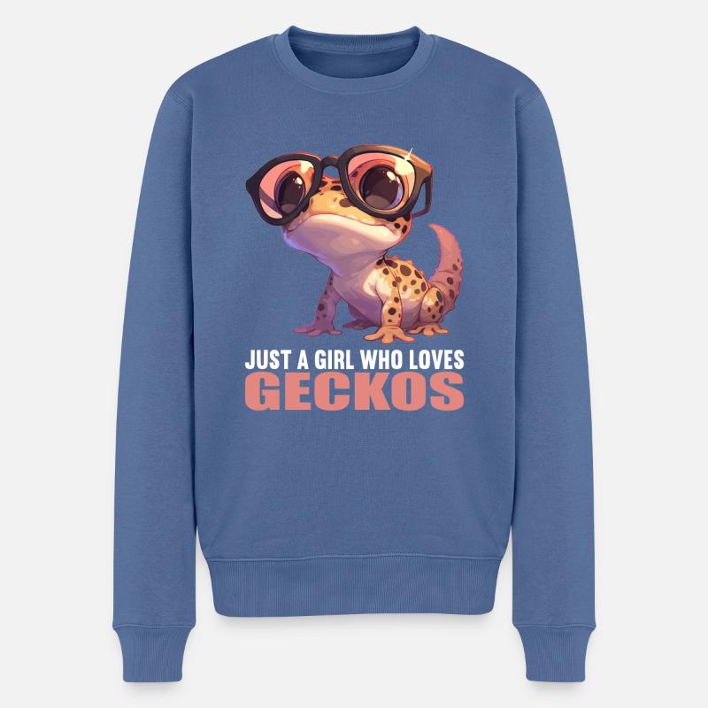Geckos Geckos - Pull Premium bio Homme - bleu pigeon