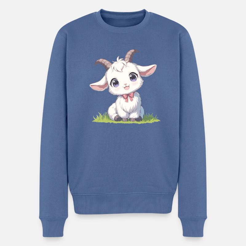 Ziegen Ziege - Männer Premium Bio Pullover - Taubenblau