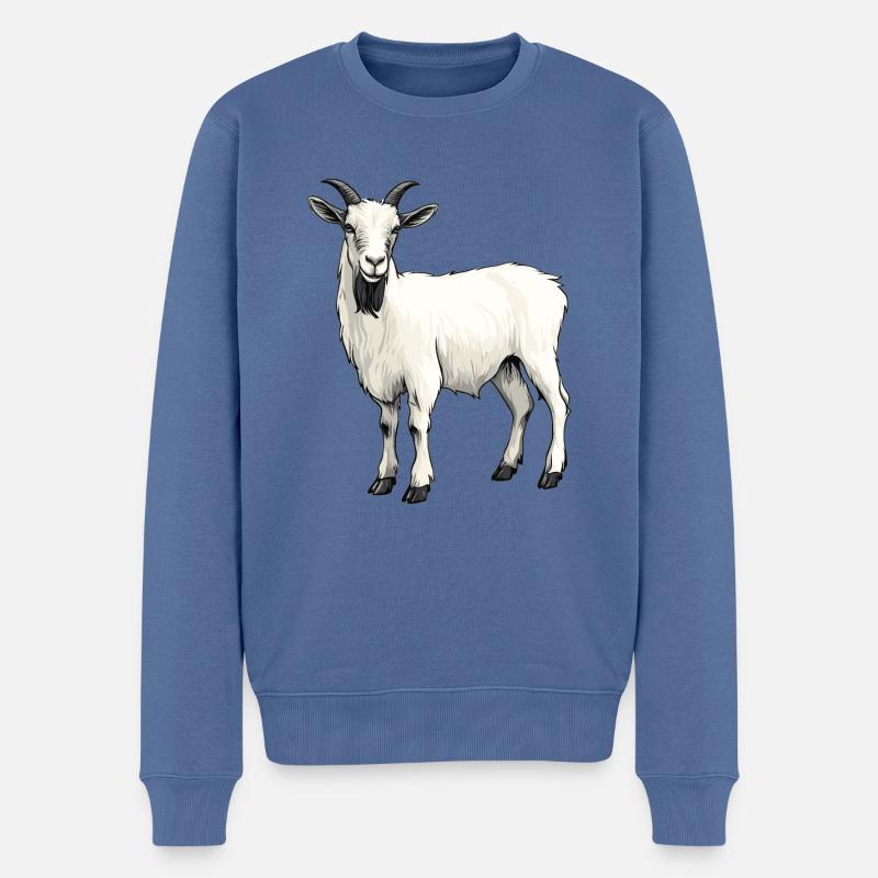 Ziegen Ziege - Männer Premium Bio Pullover - Taubenblau