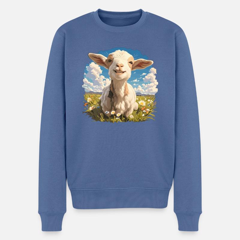 Chèvres chèvre - Pull Premium bio Homme - bleu pigeon