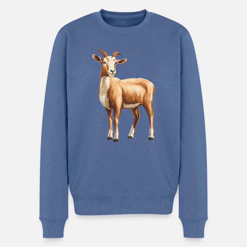Ziegen Ziege - Männer Premium Bio Pullover - Taubenblau