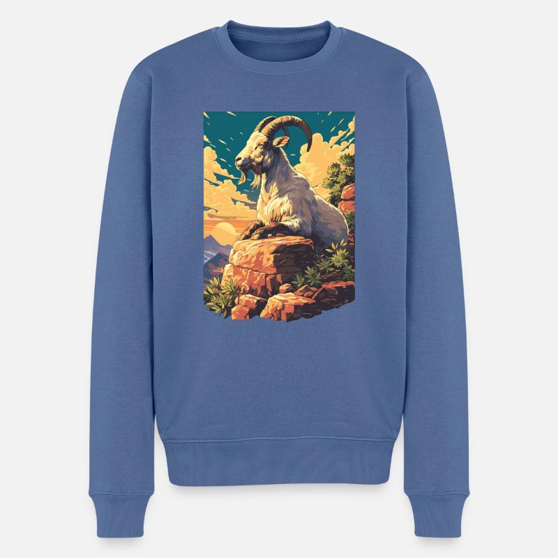 Ziegen Ziege - Männer Premium Bio Pullover - Taubenblau