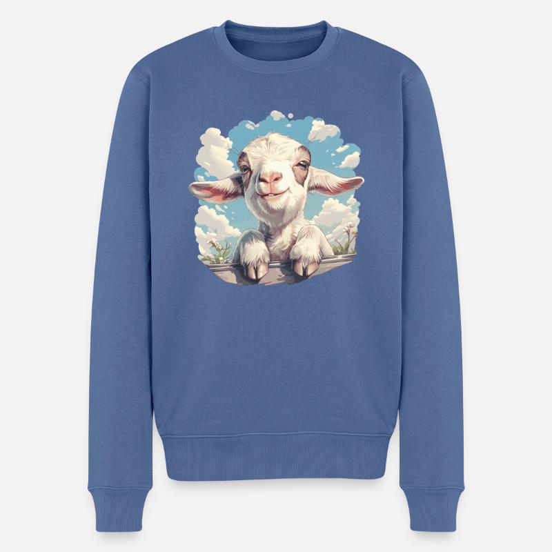 Ziegen Ziege - Männer Premium Bio Pullover - Taubenblau