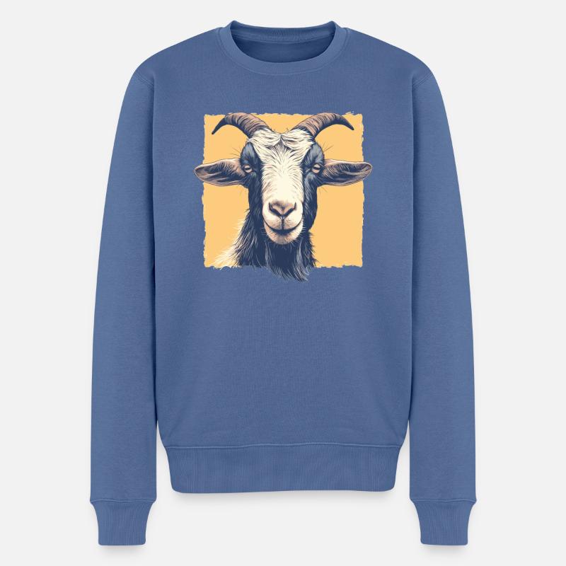 Ziegen Ziege - Männer Premium Bio Pullover - Taubenblau