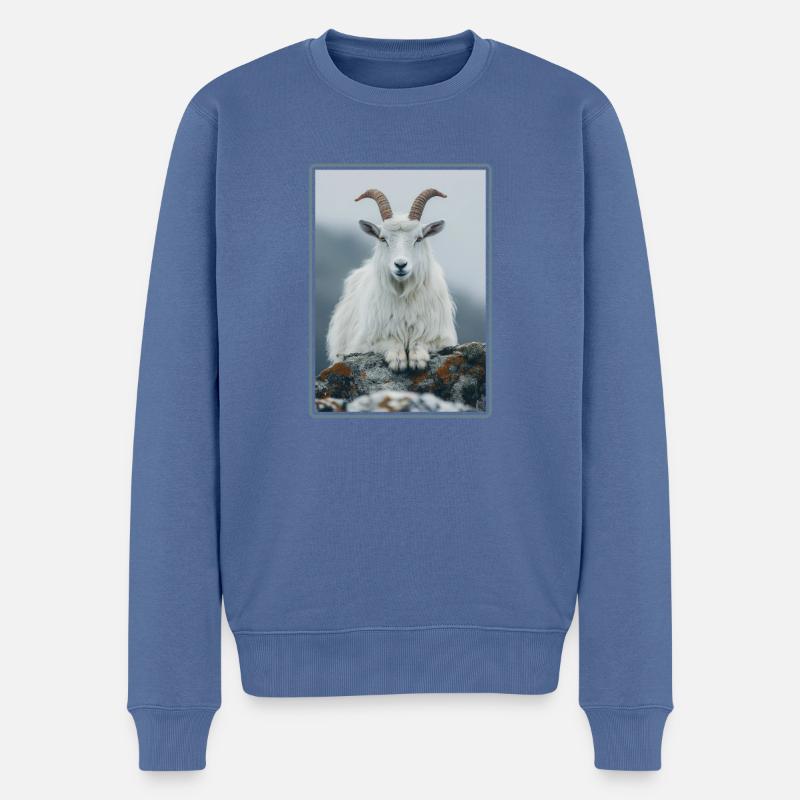 Ziegen Ziege - Männer Premium Bio Pullover - Taubenblau