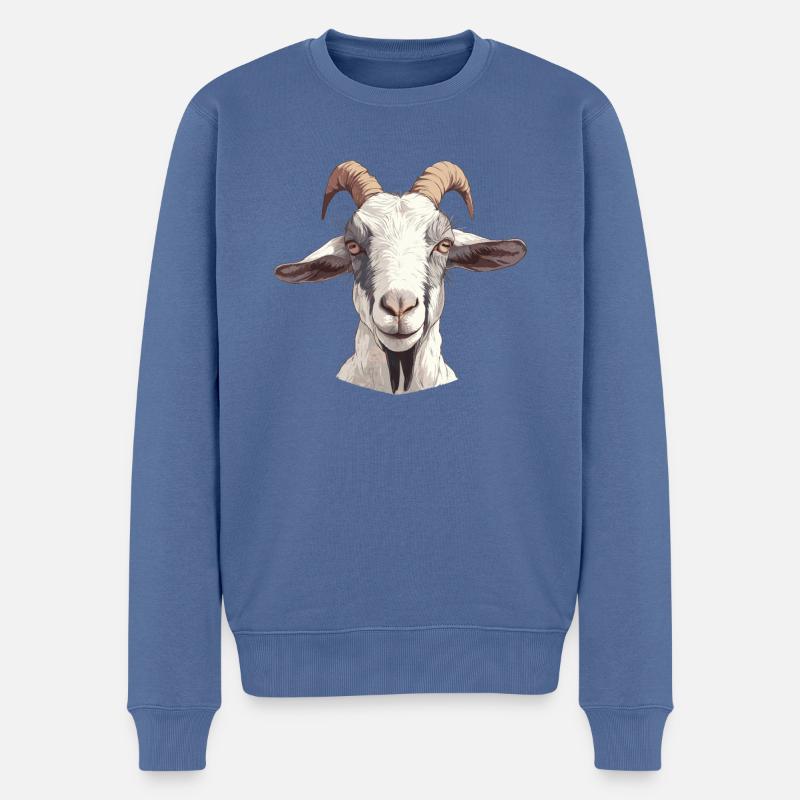 Chèvres chèvre - Pull Premium bio Homme - bleu pigeon