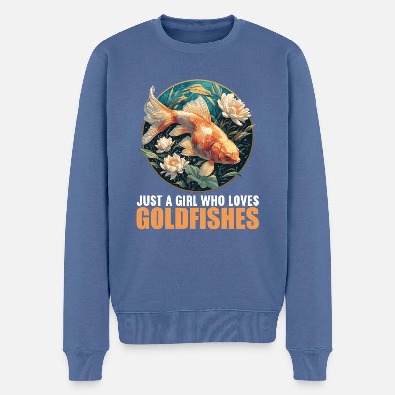Goldfische Goldfisch - Männer Premium Bio Pullover - Taubenblau