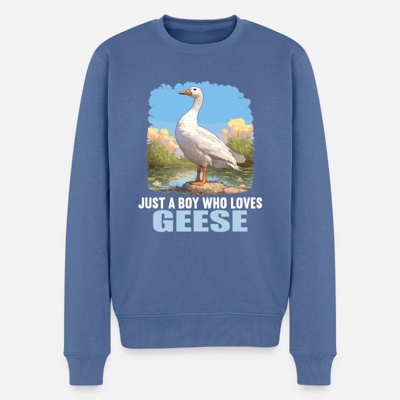 oies oies - Pull Premium bio Homme - bleu pigeon