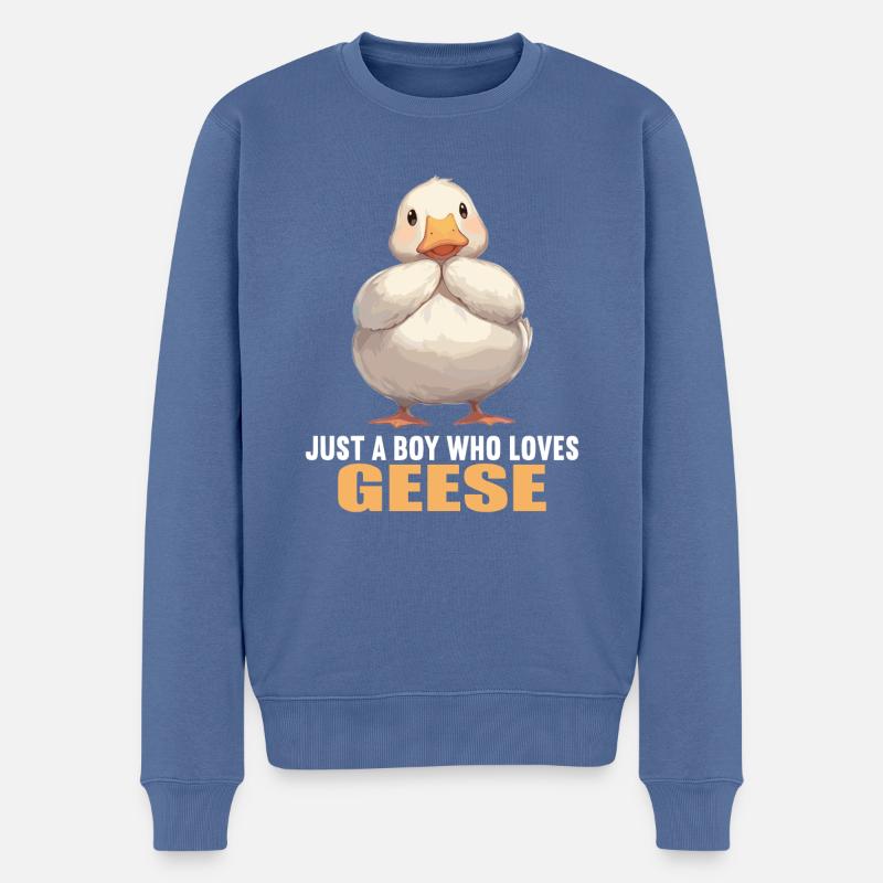Gänse Gans - Männer Premium Bio Pullover - Taubenblau