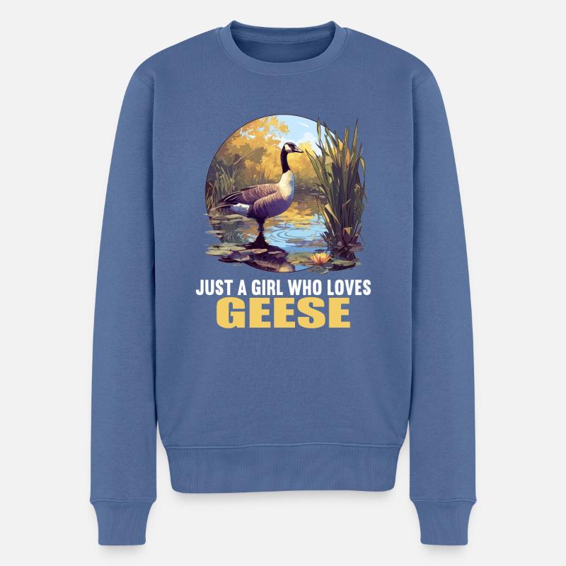 Gänse Gans - Männer Premium Bio Pullover - Taubenblau