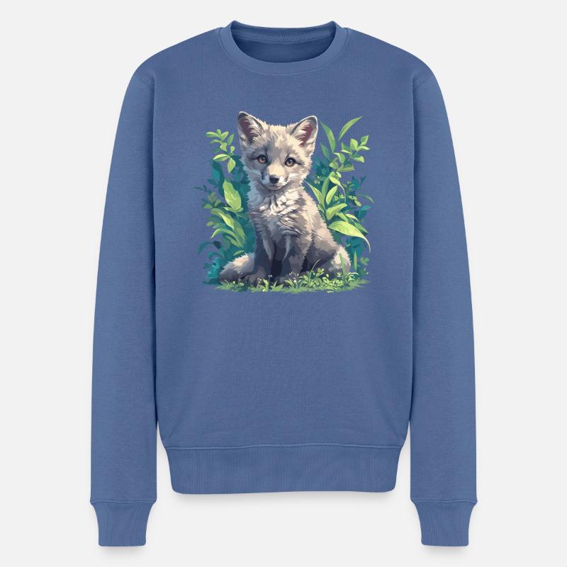 Graufüchse Graufuchs - Männer Premium Bio Pullover - Taubenblau