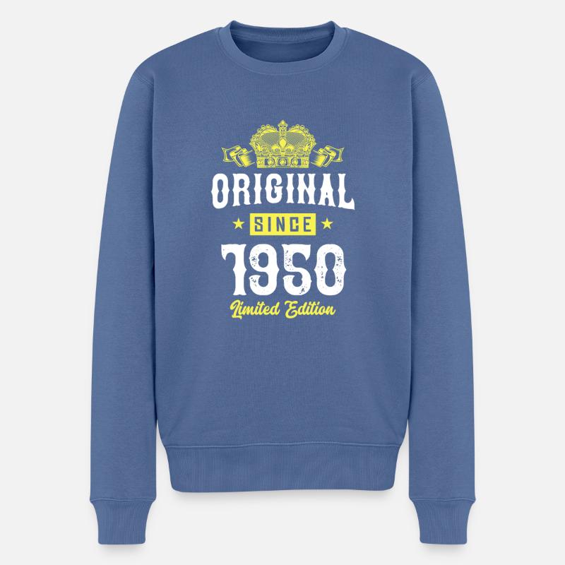 1950 Édition limitée - Pull Premium bio Homme - bleu pigeon