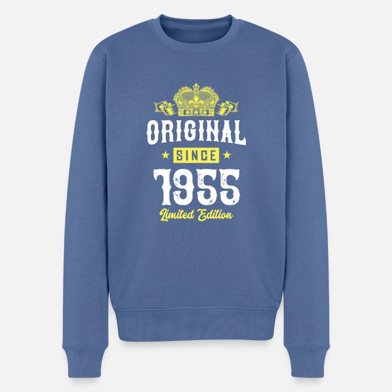 1955 Édition limitée - Pull Premium bio Homme - bleu pigeon