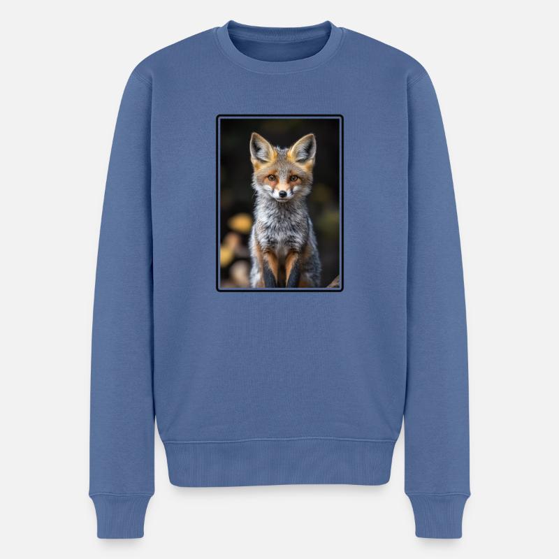 Graufüchse Graufuchs - Männer Premium Bio Pullover - Taubenblau
