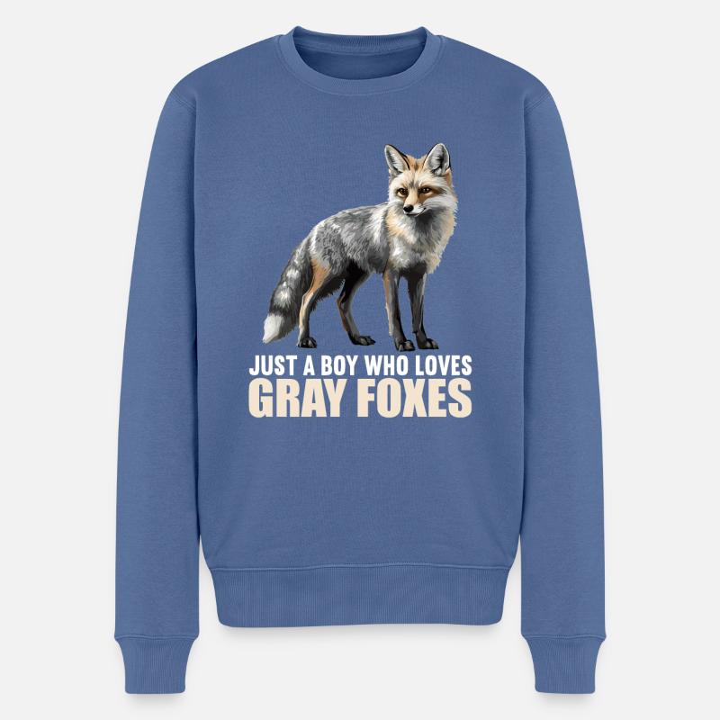 Graufüchse Graufuchs - Männer Premium Bio Pullover - Taubenblau