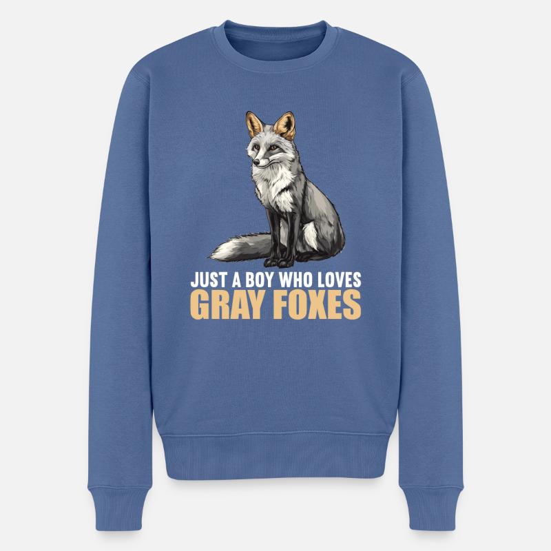 Graufüchse Graufuchs - Männer Premium Bio Pullover - Taubenblau