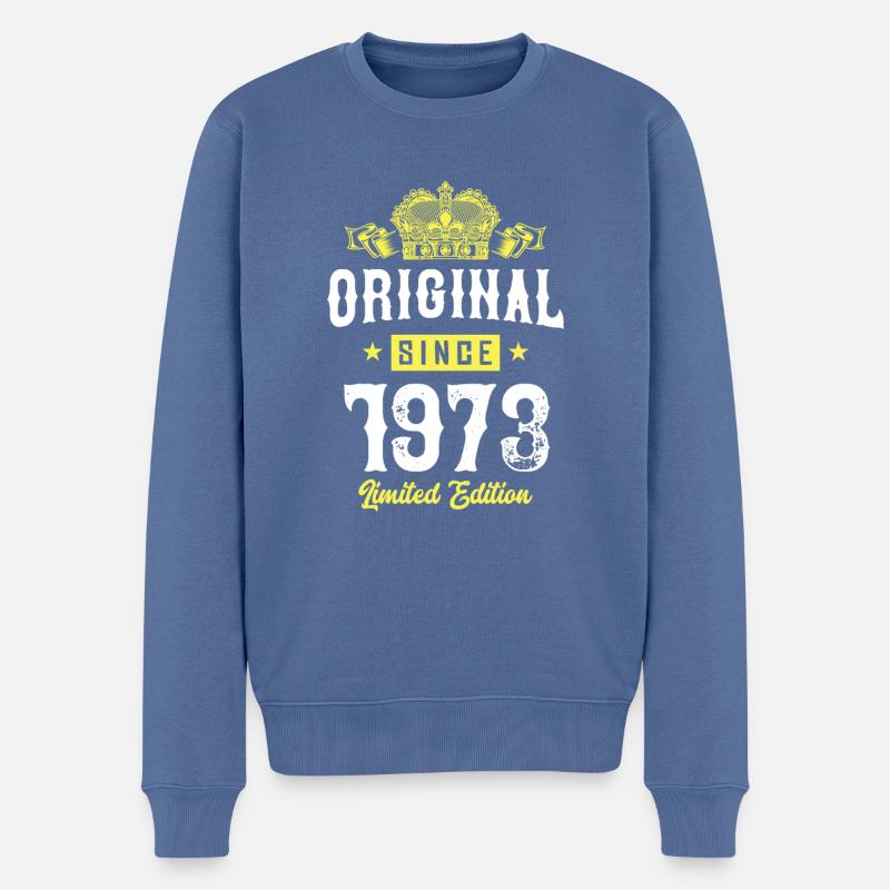 1973 Édition limitée - Pull Premium bio Homme - bleu pigeon