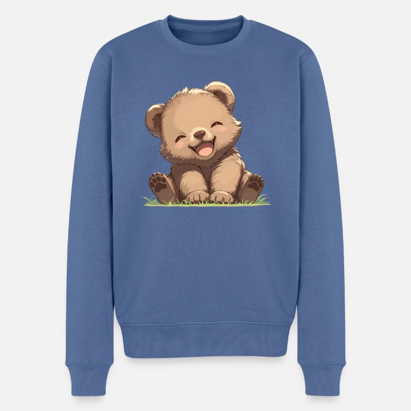 Grizzlybären Grizzlybär - Männer Premium Bio Pullover - Taubenblau