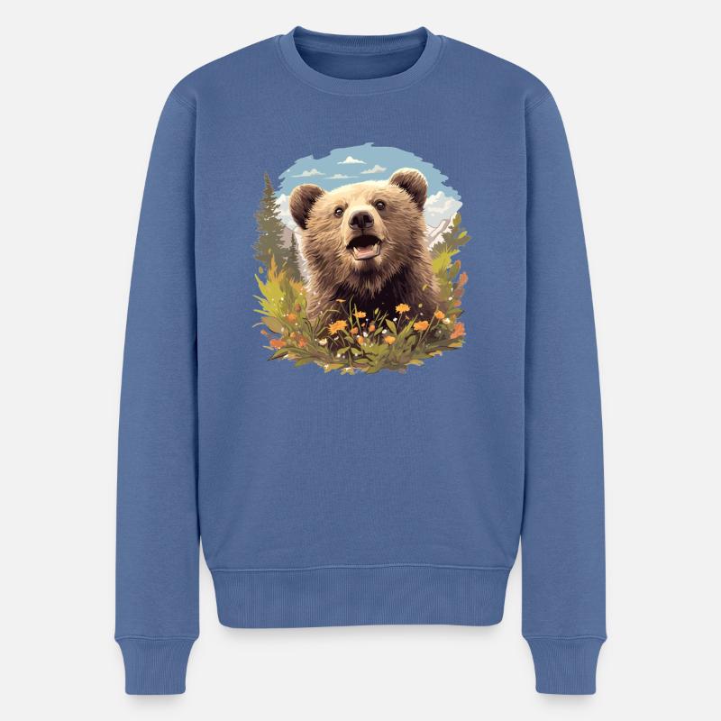 Grizzlybären Grizzlybär - Männer Premium Bio Pullover - Taubenblau