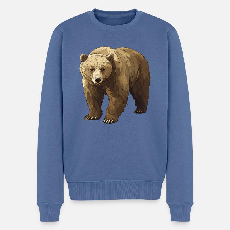 Grizzlybären Grizzlybär - Männer Premium Bio Pullover - Taubenblau