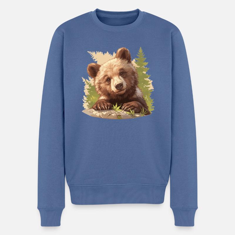 Grizzlybären Grizzlybär - Männer Premium Bio Pullover - Taubenblau
