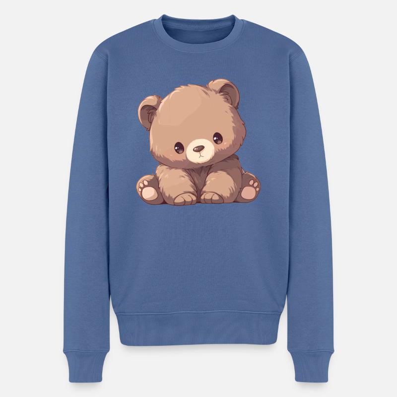 Grizzlybären Grizzlybär - Männer Premium Bio Pullover - Taubenblau