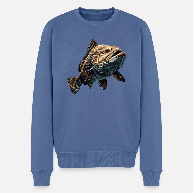 mérou mérou - Pull Premium bio Homme - bleu pigeon