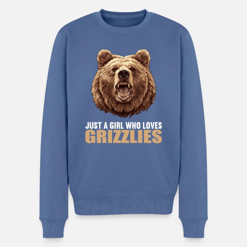 Grizzlybären Grizzlybär - Männer Premium Bio Pullover - Taubenblau