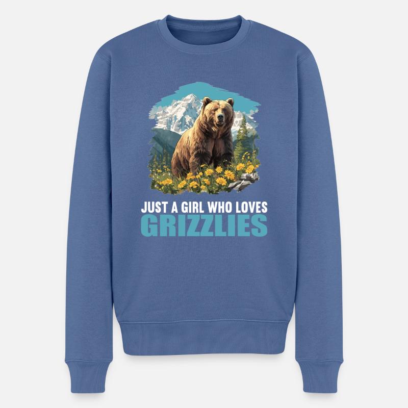 Grizzlybären Grizzlybär - Männer Premium Bio Pullover - Taubenblau