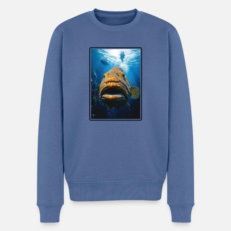 mérou mérou - Pull Premium bio Homme - bleu pigeon