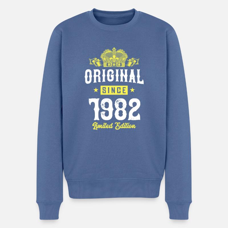 1982 limited edition - Männer Premium Bio Pullover - Taubenblau
