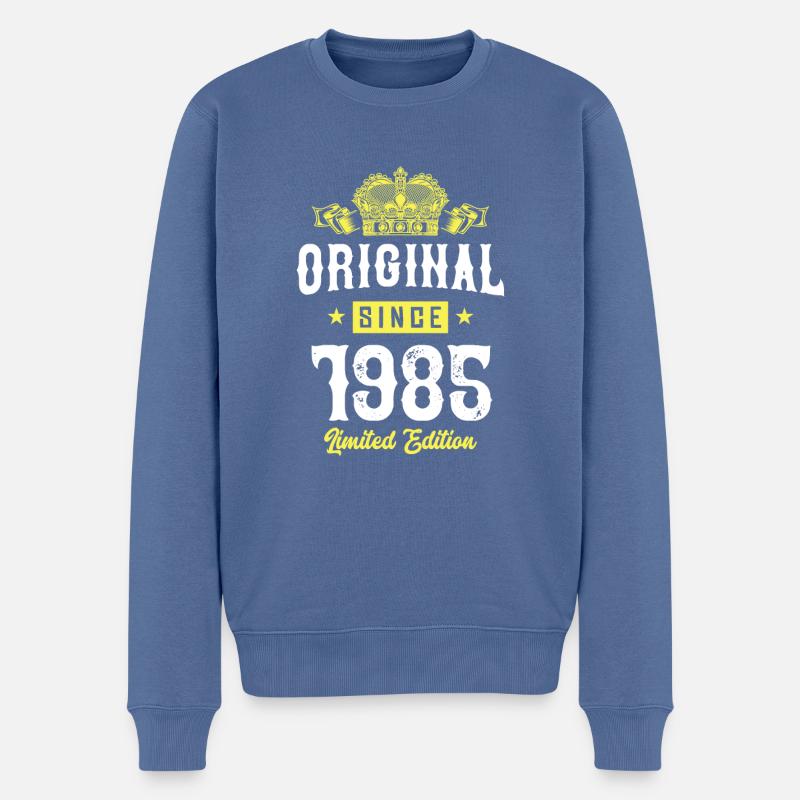 1985 Édition limitée - Pull Premium bio Homme - bleu pigeon