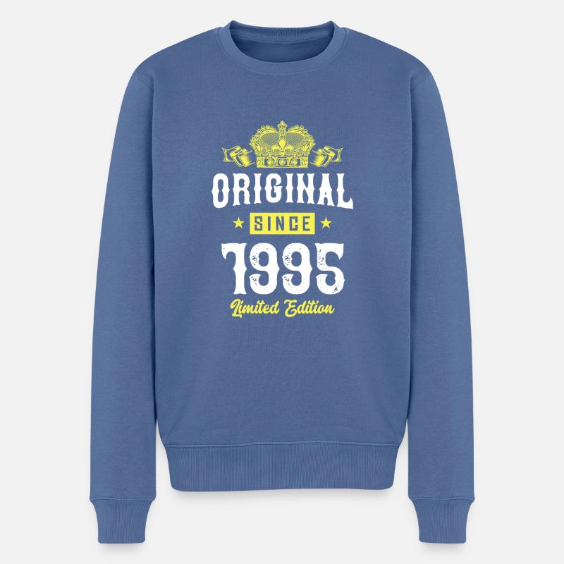1995 limited edition - Männer Premium Bio Pullover - Taubenblau