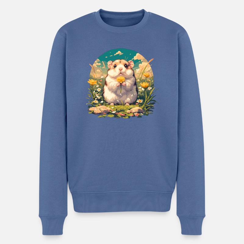 Hamster - Männer Premium Bio Pullover - Taubenblau