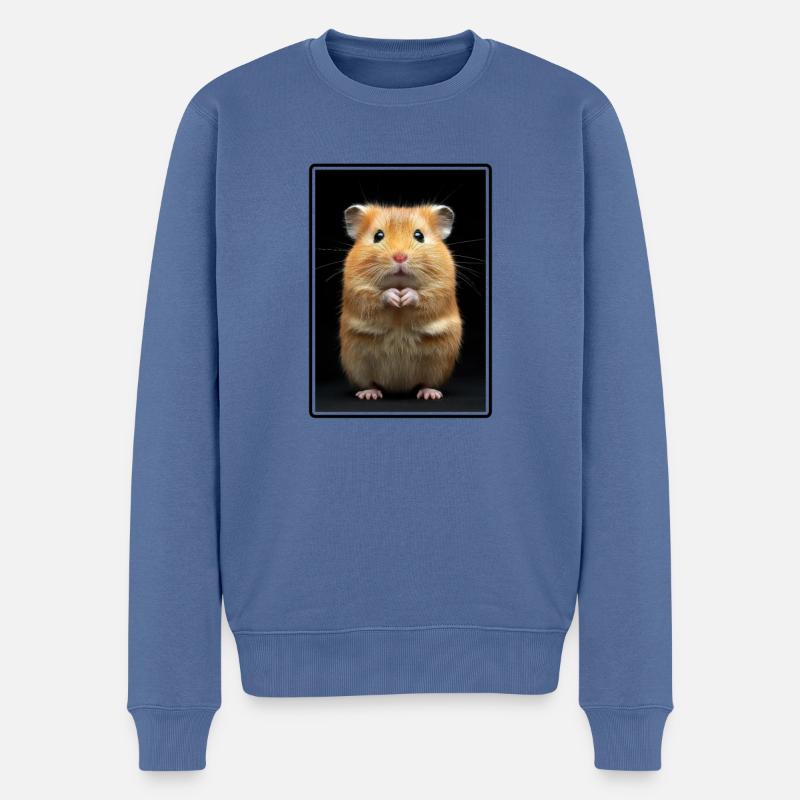Hamster - Männer Premium Bio Pullover - Taubenblau