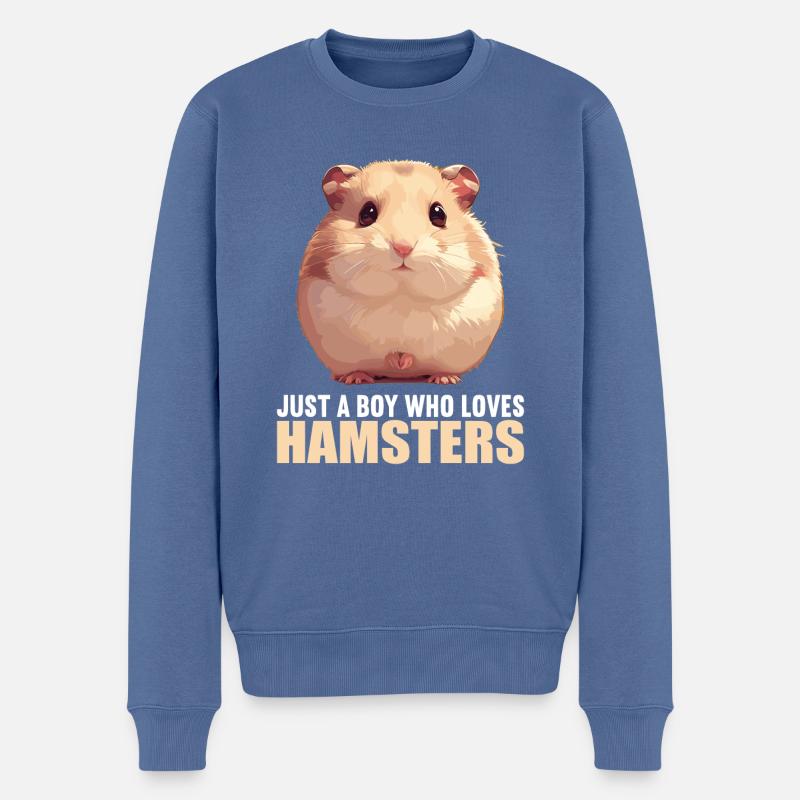 Hamster - Männer Premium Bio Pullover - Taubenblau