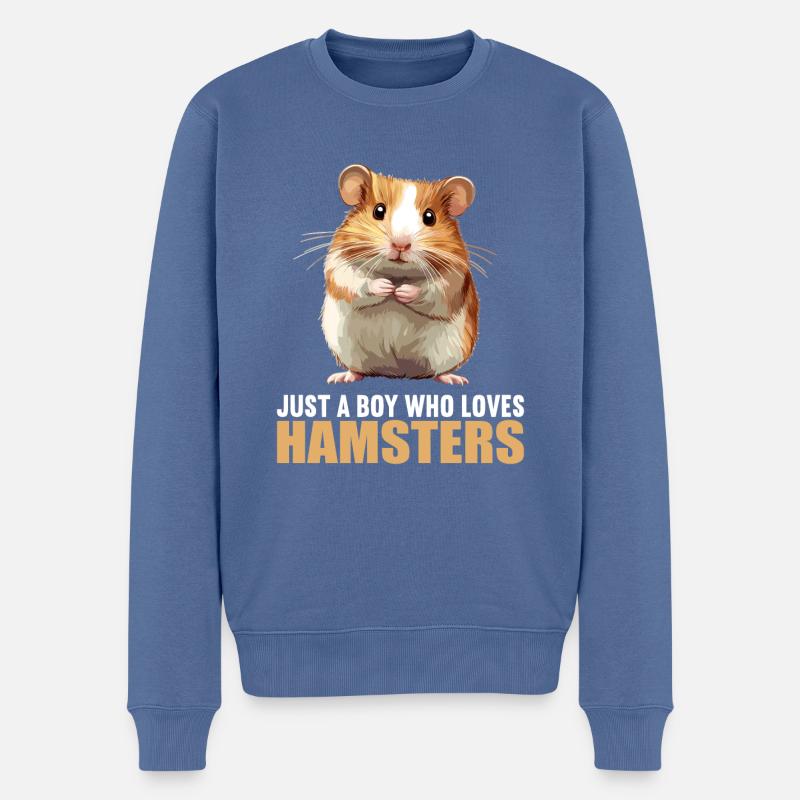 Hamster - Männer Premium Bio Pullover - Taubenblau
