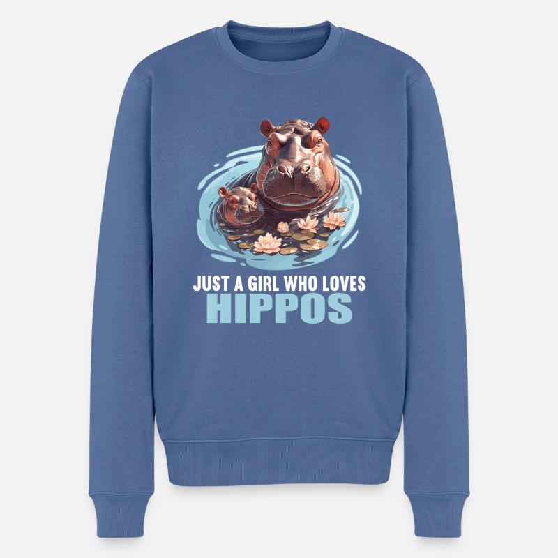 Hippopotame Hippopotame - Pull Premium bio Homme - bleu pigeon