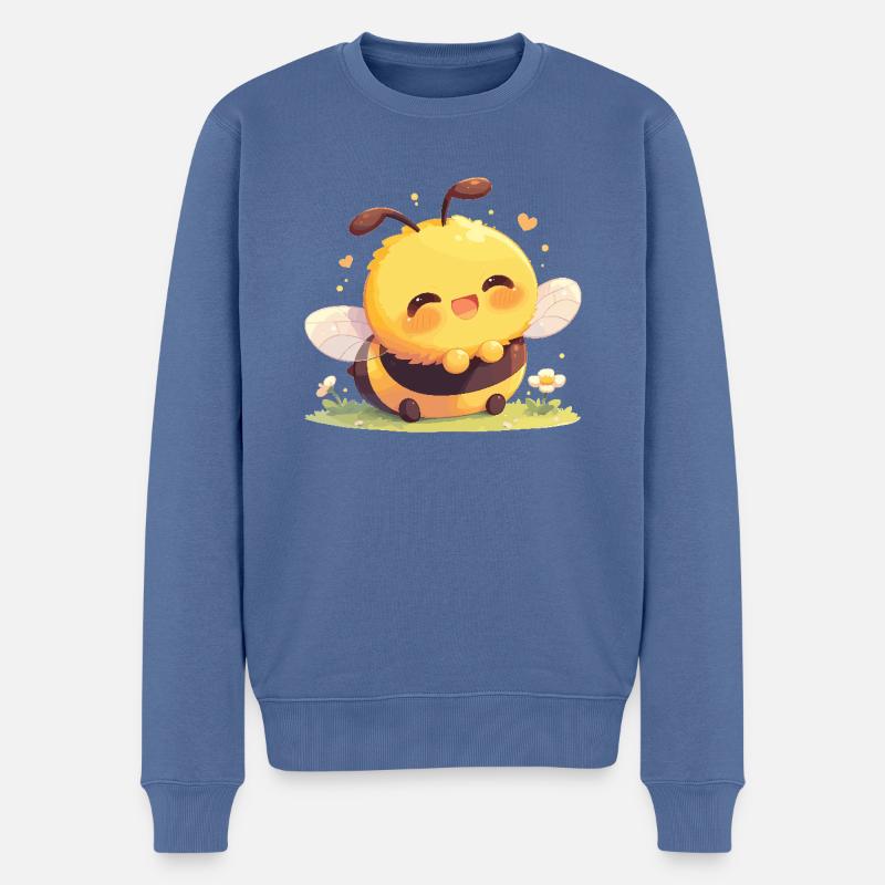 Bienen Biene - Männer Premium Bio Pullover - Taubenblau