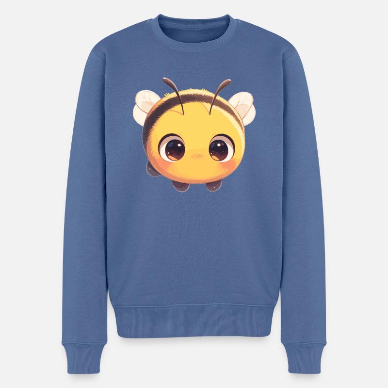 Bienen Biene - Männer Premium Bio Pullover - Taubenblau