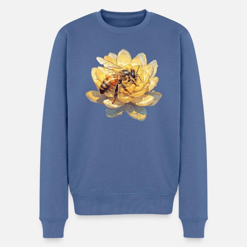 Bienen Biene - Männer Premium Bio Pullover - Taubenblau