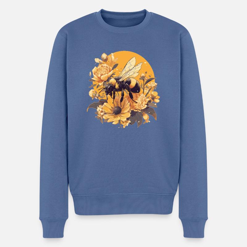 Abeilles Abeille - Pull Premium bio Homme - bleu pigeon