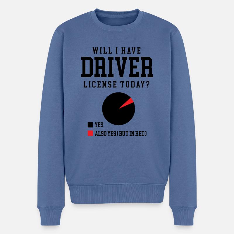 Werde ich heute einen Führerschein haben Fahrschule - Männer Premium Bio Pullover - Taubenblau