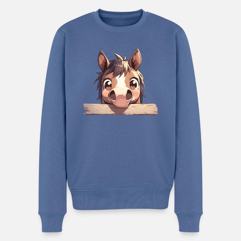 Chevaux Cheval - Pull Premium bio Homme - bleu pigeon