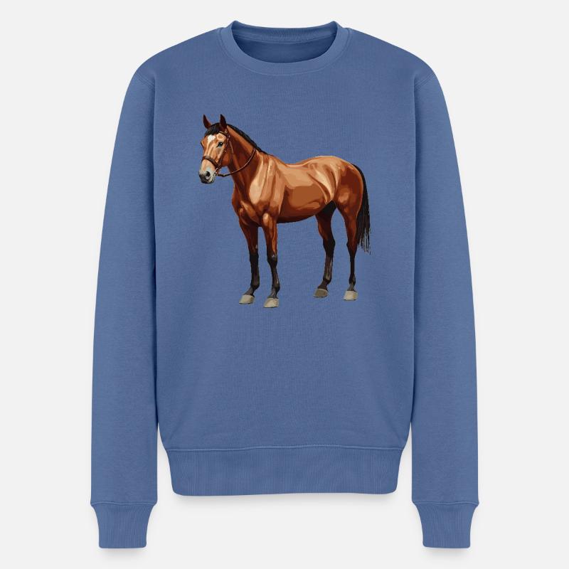 Chevaux Cheval - Pull Premium bio Homme - bleu pigeon