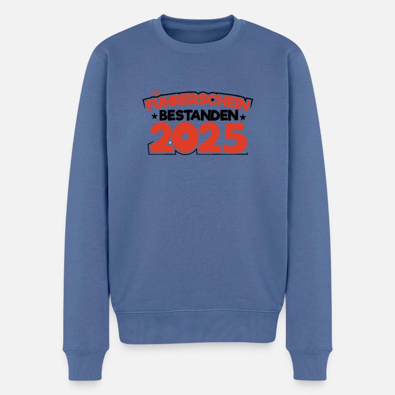 Führerschein 2025 Fahrprüfung Führerscheinprüfung - Männer Premium Bio Pullover - Taubenblau