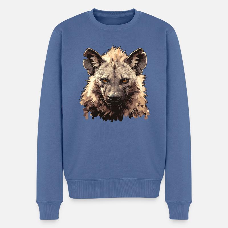 Hyène Hyène - Pull Premium bio Homme - bleu pigeon
