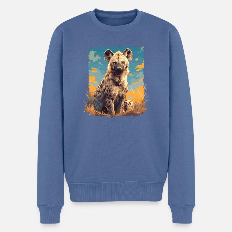 Hyänen Hyäne - Männer Premium Bio Pullover - Taubenblau